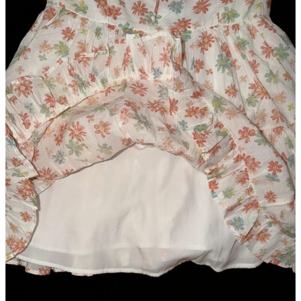 NEW American Eagle AE Dress M Flutter Sleeve Floral Babydoll Mini tiered peasant - Picture 4 of 8